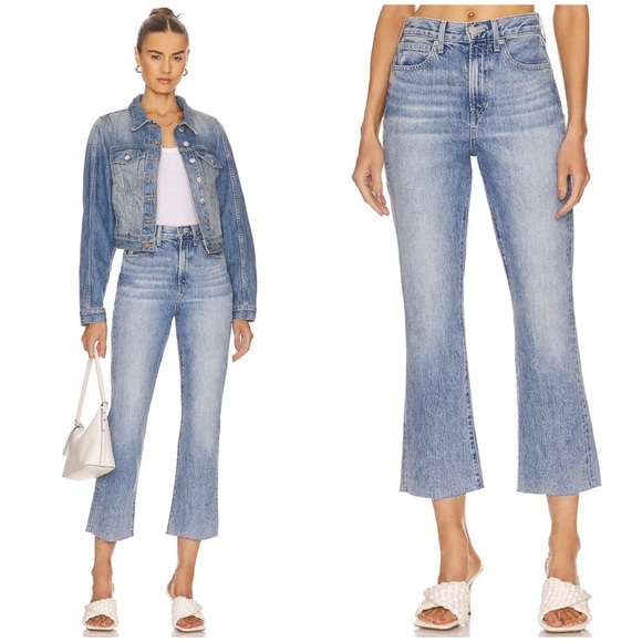 New! Veronica Beard Carly High Rise Kick Flare High Jeans in Pebble Stone 👖sz 26 - Picture 1 of 6